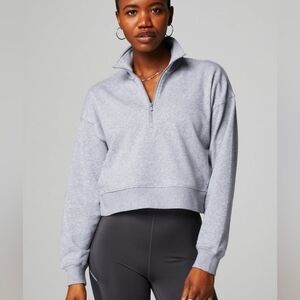 NWT Fabletics Gray Half Zip Sweater